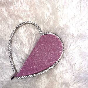 Heart Glitter Rhinestone Clutch